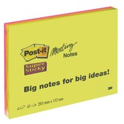 Blok 45 neon gekleurde Super Sticky Post-it notes 203 x 152 mm- blok van 45 vellen